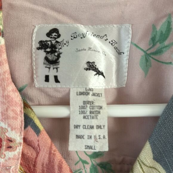 Vintage Floral Tapestry Spring Flowers Jacket Cottage Core Handmade Custom USA S - Picture 4 of 5